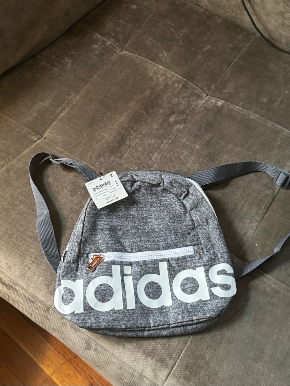 adidas Gray Heather Mini Backpack Crossbody - Picture 1 of 3